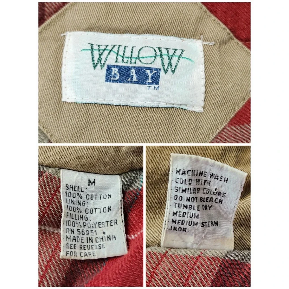 Vintage Willow Bay Vest Tan Utility Flannel Lined‎ Multi-Pocket Workwear Medium